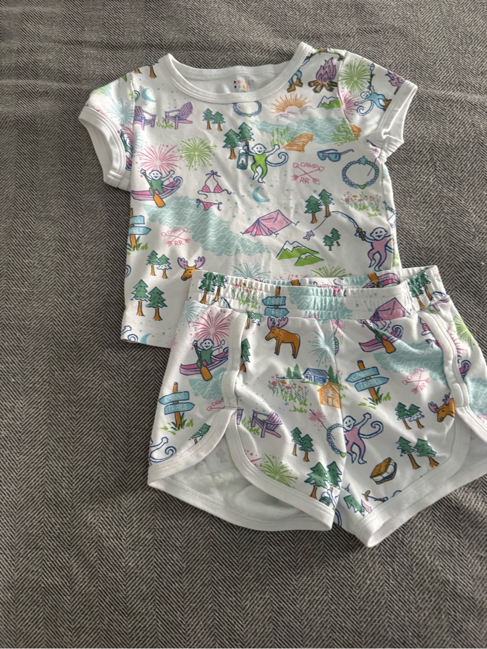 Roller Rabbit Kids Camp Print Pajama Set